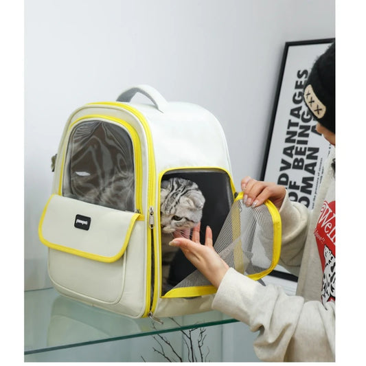 Large Capacity Breathable Mesh Portable Foldable Pet Carrier Backpack for Dog and Cat Outdoor Travel Camping Hiking Supplies - Play Paws Toys