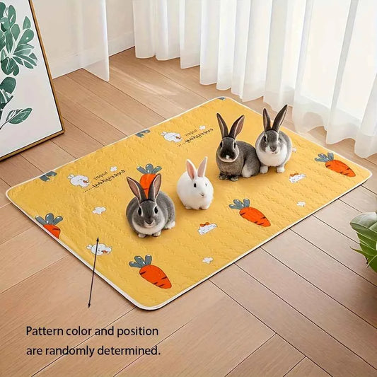 1 Cute Carrot-Shaped, Super Absorbent, Reusable Rabbit Toilet Mat with a Random Pattern, Easy to Clean, Machine Washable, Non-Slip, Suitable for Rabbit and Dog Pee Pads, Also Can Be Used for Rabbit Cage Decoration, Suitable f