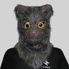 Movable Mouth Cat Head Mask Animal Latex Cute Helmet  Artificial Fur for Halloween Costumes Party Props Adult Size