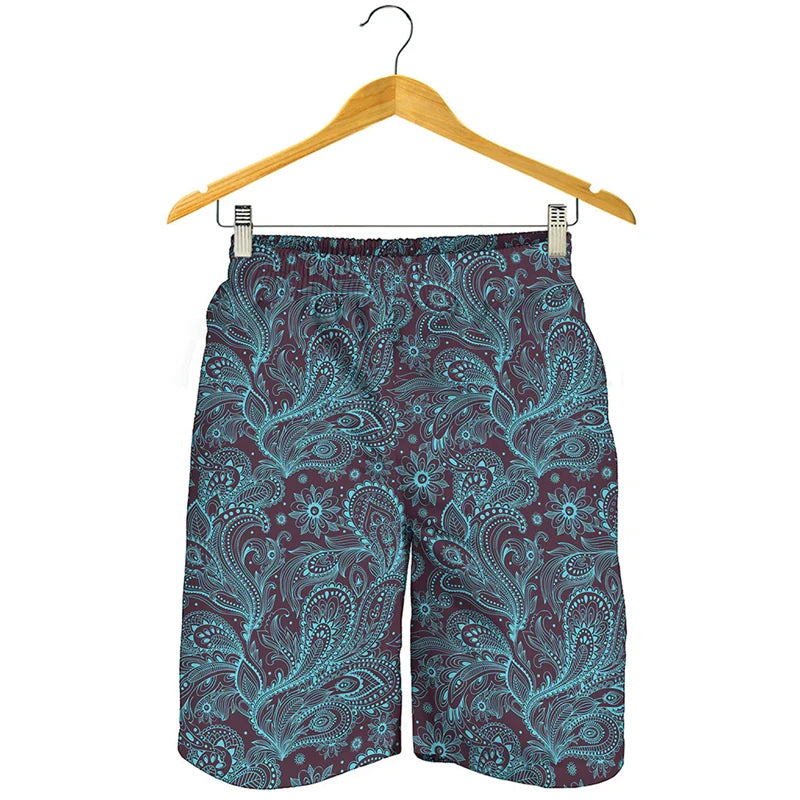 Fashion Paisley  Pattern Beach Short Men Clothing Popular 3D Print Daily Casual Board Shorts Classic Trend Streetwear New Trunks