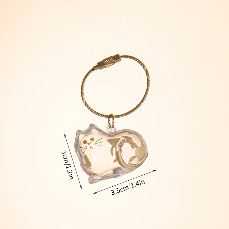 Cat Hair Memorial Storage Keychain Cat Fur Container Pets Cat Fur Collector Capsule Keyring Kitty Hair Hanging Pendants