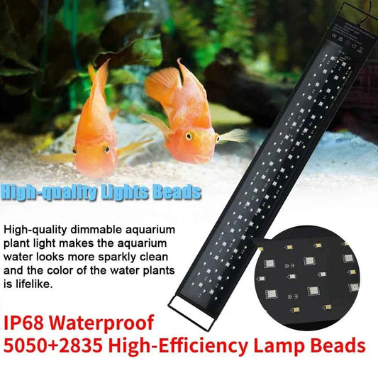 20-70cm Fish Tank 24/7 Full Spectrum Lighting LED Light Aquarium Decoration Aquatic Plant Growth Lamp IP68 Waterproof Freshwater