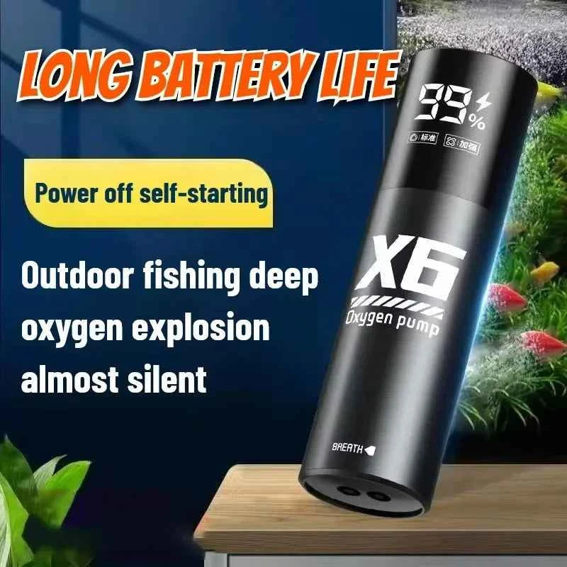 5W USB Rechargeable Oxygen Pump for Outdoor Fishing/Aquarium, Portable Aerator with 48H Runtime for Night Fishing