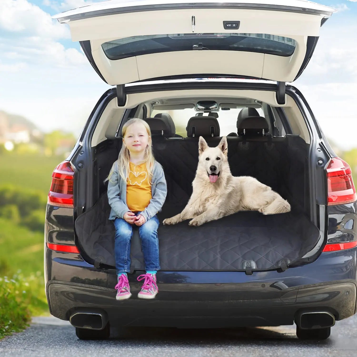 Dog Car Seat Cover Waterproof Dog Hammock Car Dog Car Blanket Mats Case For Rear Back 2 In 1 For Trunk Dog Car Protector