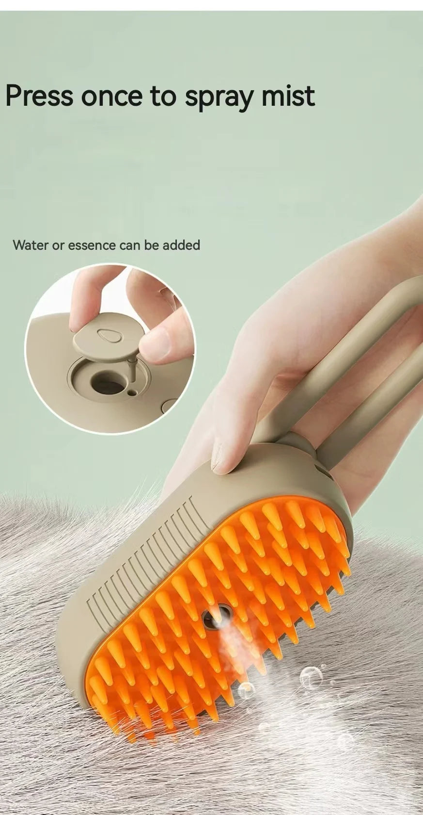 Electric 3-in-1 Pet Hair Brush - Steam Spray Massage Hair Removal Comb for Dogs And Cats Anti-Flying Hair Cleaning Brush