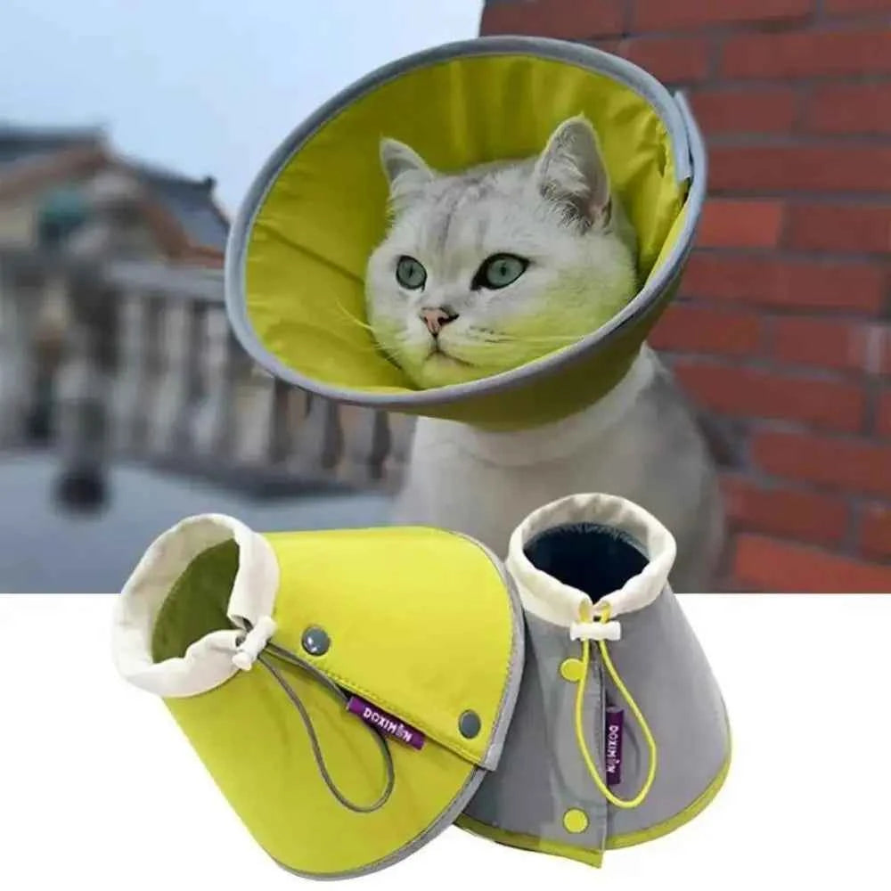 Adjustable Cat Cone Collar Lightweight Anti-bite Elizabethan Collars Breathable Easy To Eat and Drink Pet Protective Cover