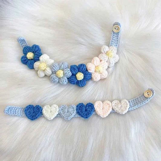 Pet Handmade Woven Collar Love Flower Collar Necklace for Cat Dog Cute Jewelry Decorative Pet Collar Pets Acessorios
