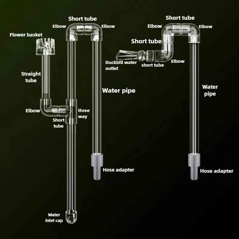 Aquarium Inlet Outlet Lily Pipe DIY Clear Acrylic Water Skimmer Inflow Outflow Fish Tank Filter Accessories Fishbowl Equipment