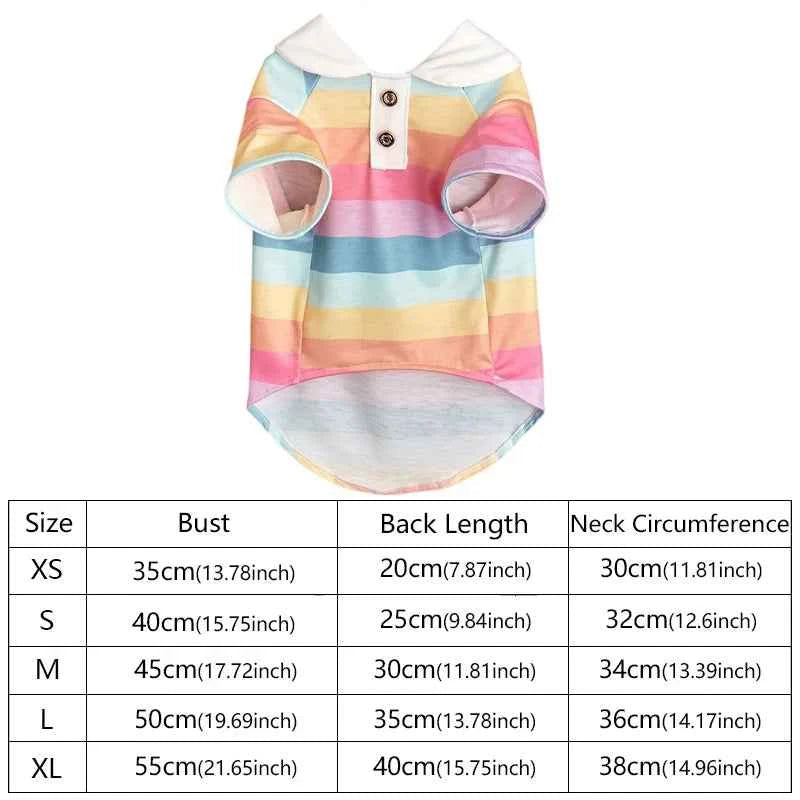 New summer puppy striped short sleeves Dog Vest Trendy Internet Celebrity POLO Shirt Store Cat Pet Clothes Lightweight Sunscreen