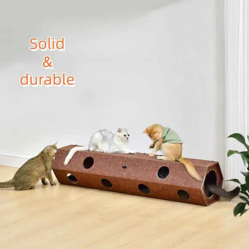 Foldable Pet Cat Tunnel Tube Toy Four Seasons Wall Corner Play Tunnel Indoor Interactive Game Toy for Cats Kitten Small Pets