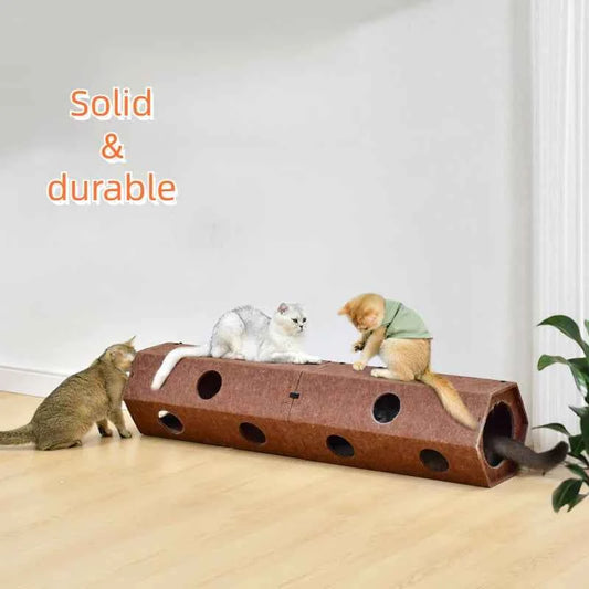 Foldable Pet Cat Tunnel Tube Toy Four Seasons Wall Corner Play Tunnel Indoor Interactive Game Toy for Cats Kitten Small Pets