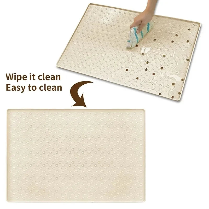 Pet Placemat Cat Dog Drinking Feeding Placemat Feeder Mats Cat Feed Mat Dog Food bowl Mat Silicone Waterproof Pet Bowl Pad - Play Paws Toys