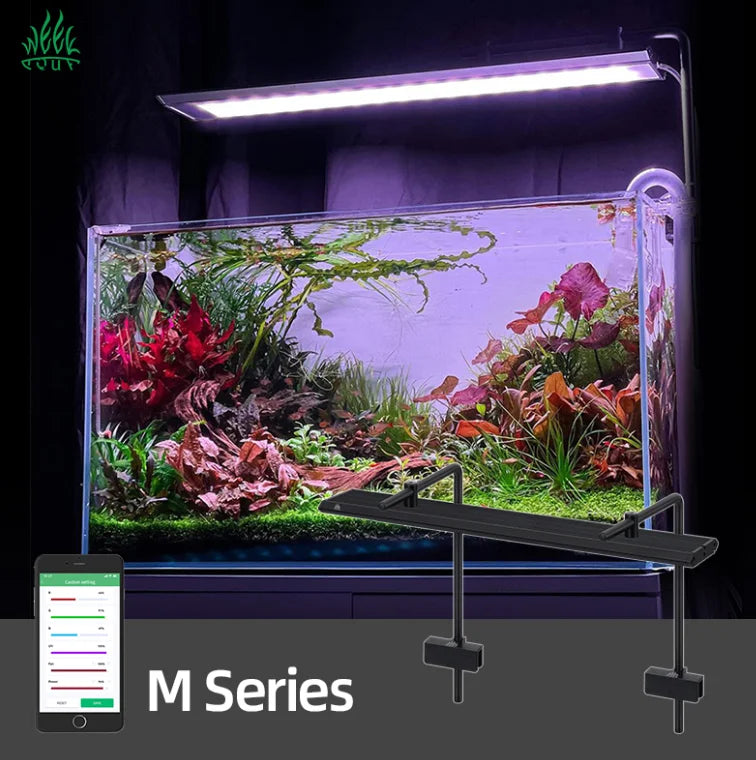 WEEK AQUA M Series RGB+UV Freshwater Planted Growing Light Water Grass Lamp Bluetooth for Aquatics Plants Aquarium