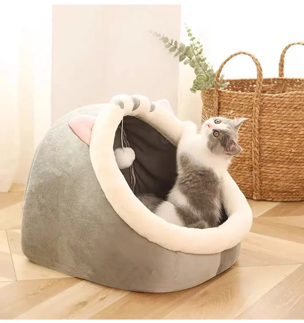Cat Nest House for Cats Cave Foldable Removable Washable Pet Sleeping Bed Four Seasons Universal Dog Cat Nest Kittens Cave - Play Paws Toys