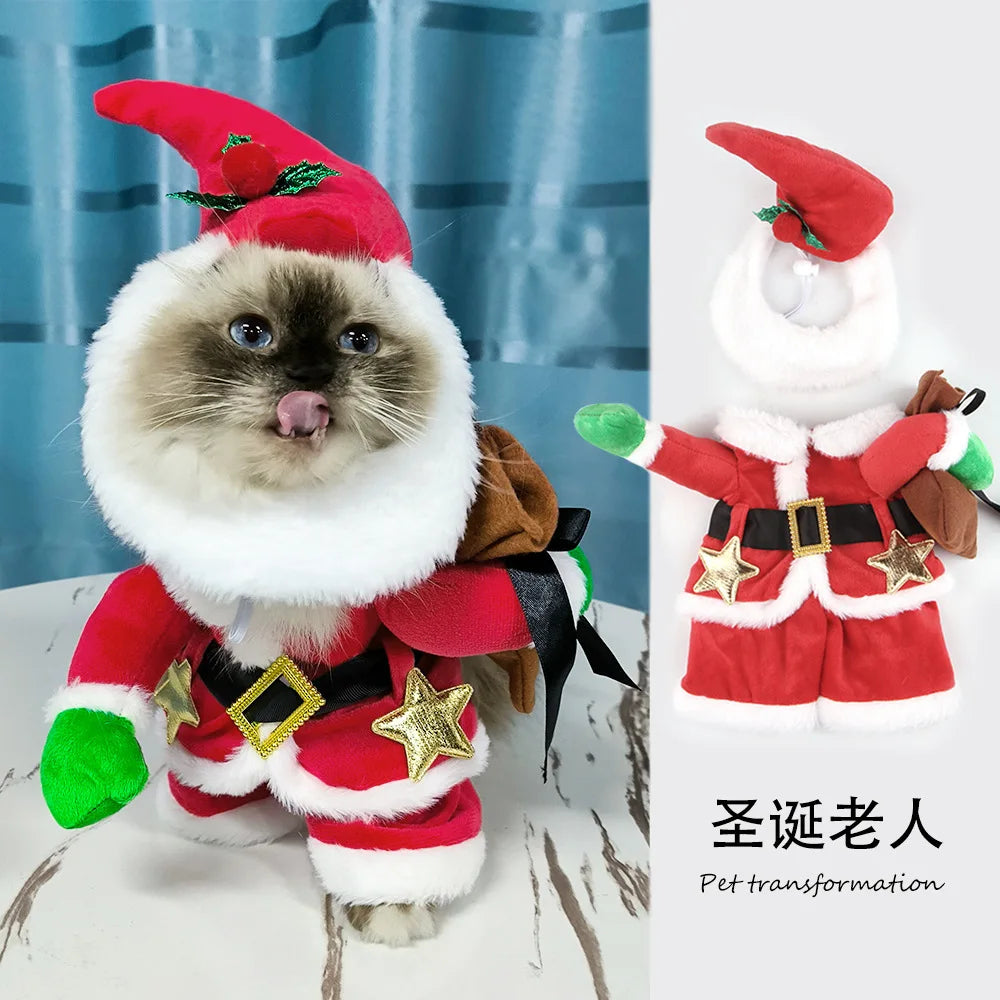 Pet Transformation Costumes, Funny Christmas Outfits for Cats, Dog Clothes, Novelty Halloween Costumes for Pets