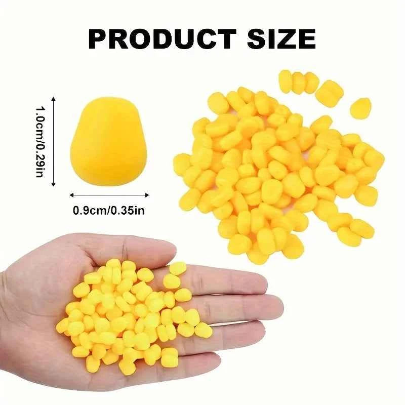 50/100pcs Realistic Corn Cob Fishing Lures - Yellow Corn Kernel Soft Baits, Pouch-Packed Freshwater & Saltwater, for Carp