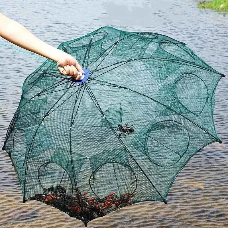 Upgrade Your Fishing Game with this Portable Foldable Hexagonal Fishing Net - Perfect for Catching Shrimp and More!