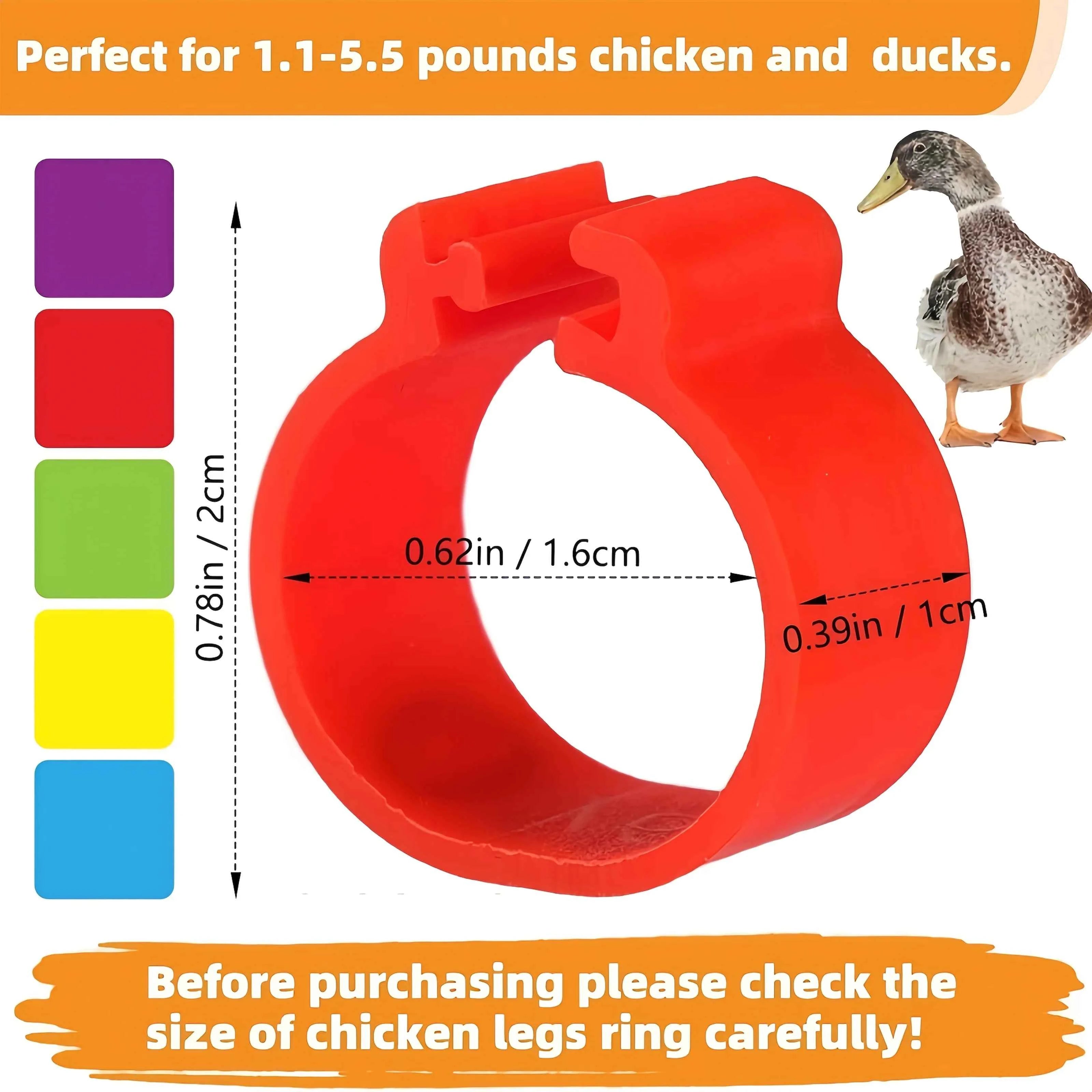 Farm Tag Rings, Chicken Leg Bands with Number Identification Hens Roosters, Poultry Foot Tags Breeding Chickens, Ducks, Geese