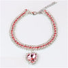 Cute Luxury Cat Collar Adjustable Cat Necklace Personalized Heart Pendant Rhinestone Kitten Puppy Collar Pet Grooming Accessorie