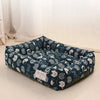 Plaid Printing Soft Removable&Washable Dog Bed Fabric Skin-Friendly Cotton&Linen Breathable Pet Sofa Square Cat Litte Dog Bed