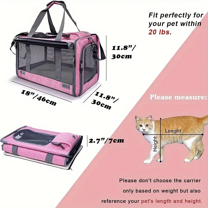 Pet Carrier for Large and Medium Cats Soft-Sided Pet Carrier for Big Medium Cats and Puppy Dog Carriers Cat Carriers - Play Paws Toys