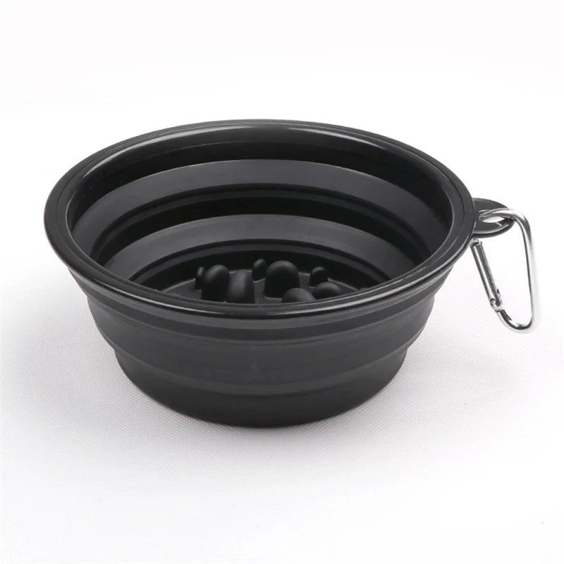 350 1000ml Travel Foldable Pet Dog Bowl for Small Large Dogs Slow Puppy Big Dog Food Bowls Portable Pet Feeder comedero perro