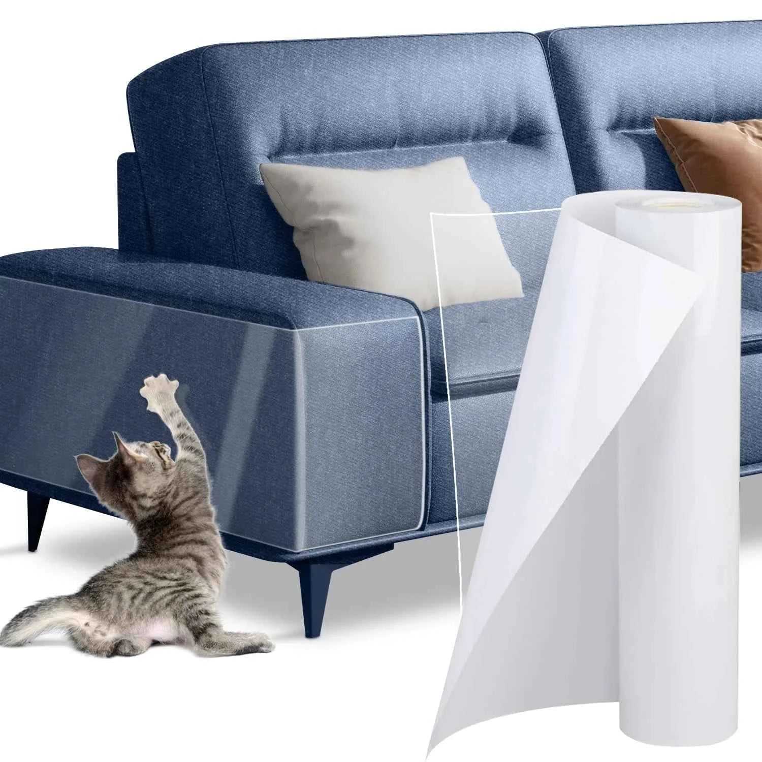 Cat Scratch Deterrent Tape Furniture Protectors From Cats Transparent Self-Adhesive Pet Training Tape for Sofa Furniture Sticker