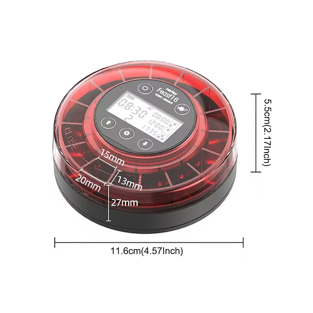 Automatic Fish Feeder Aquarium Automatic Food Dispenser USB Rechargeable Auto Fish Food Dispenser with Timer LCD Display