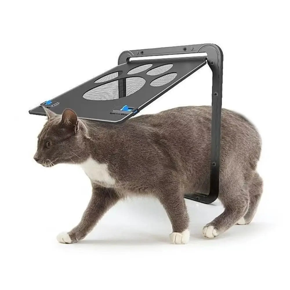 Plastic Pet Lockable Screen Door Magnetic Flap Automatic Lock Dog Flap Door Weatherproof Ventilation Self-Closing Pet Door - Play Paws Toys