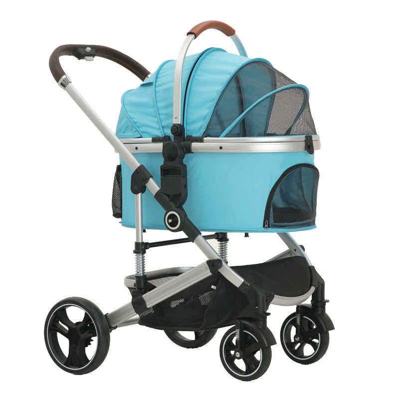 Factory Wholesale Pet Stroller and Carrier Luxury 4 Wheels Pet Portable Folding Travel Dog Trolley for Big and Small Dog - Play Paws Toys