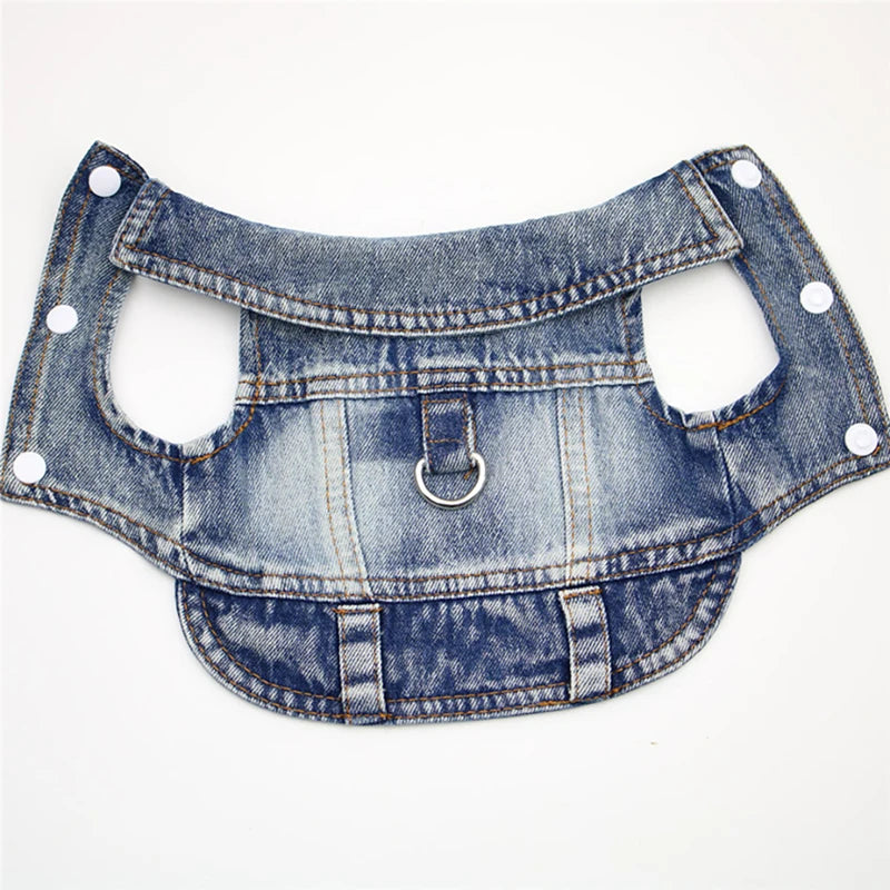 Stylish Cowboy Dog Jacket Spring Denim Dog Clothes Vest Puppy Clothing for Dogs Chihuahua Yorkies Casual Jeans Pet Coat Costumes