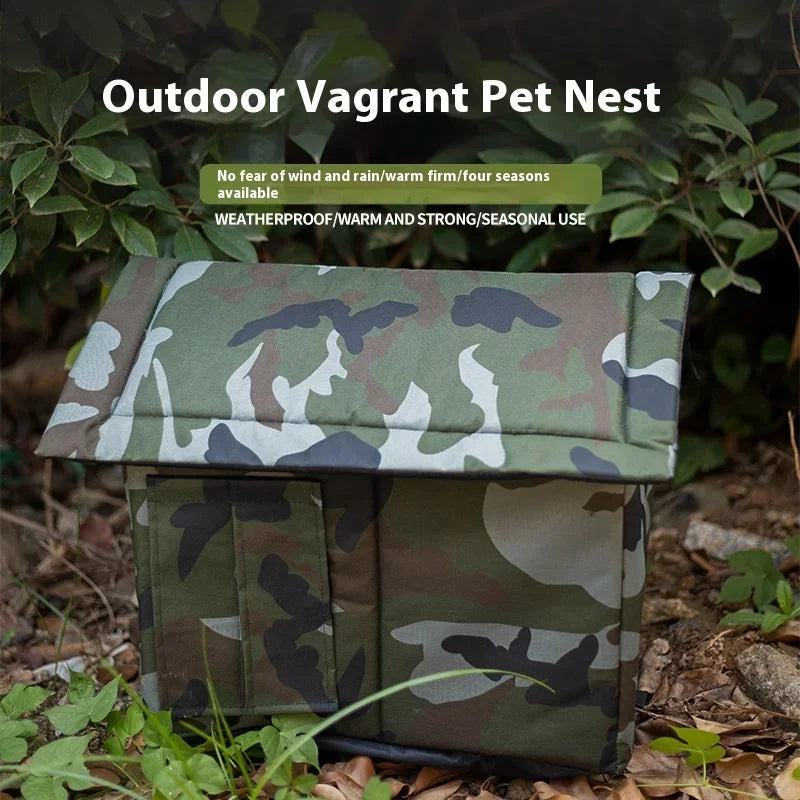 All Seasons Outdoor Rainproof Stray Cat Nest, Winter-Warm Closed House, Cold-Proof Cat House - Play Paws Toys
