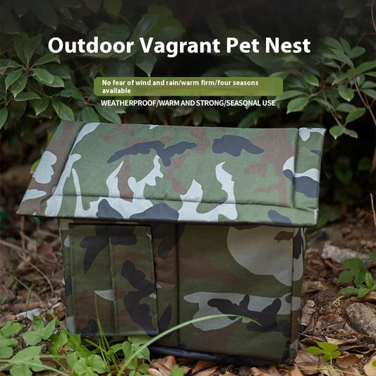 All Seasons Outdoor Rainproof Stray Cat Nest, Winter-Warm Closed House, Cold-Proof Cat House - Play Paws Toys