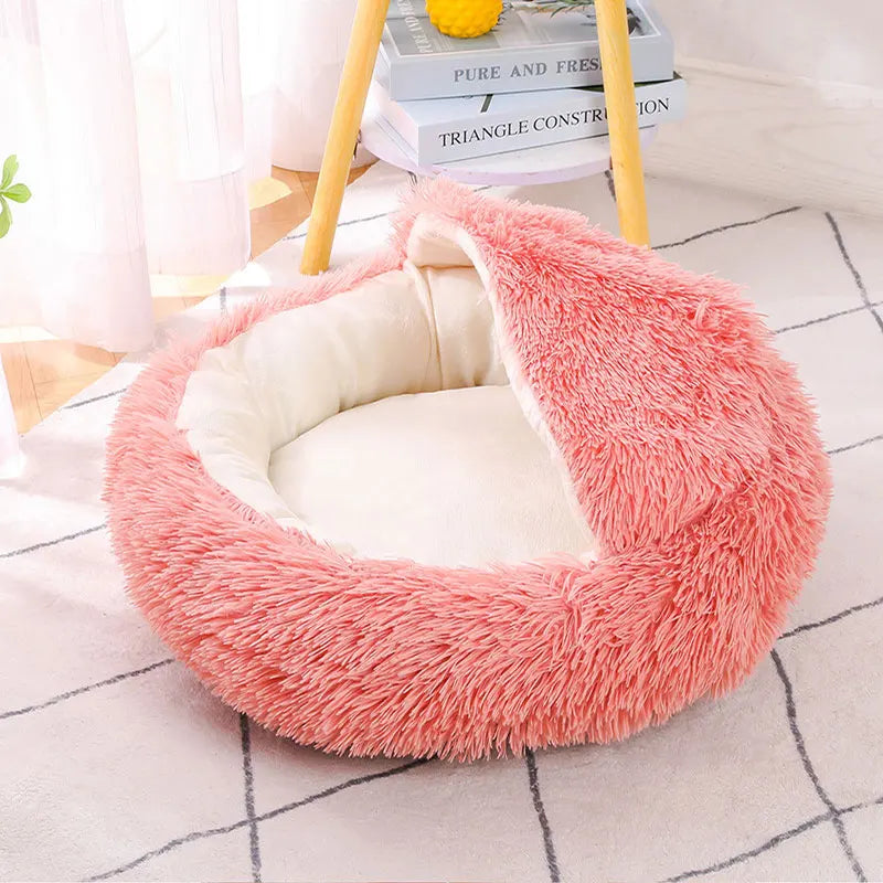 40-60cm Round Pet Bed for Large Dog Bed Super Soft Cat Bed Long Plush Dogs Basket Cushion Cat Bed Cat Mat Animals Sleeping Sofa