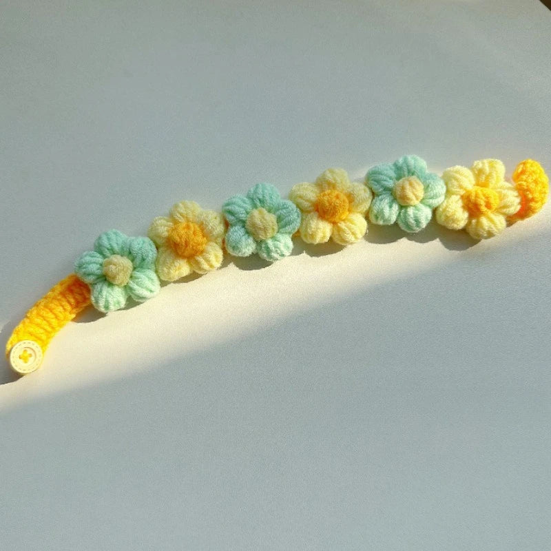 Pet Handmade Three-dimensional Yarn Flower Collar Cute Scarf Decorative Accessories Dog Cat Cute