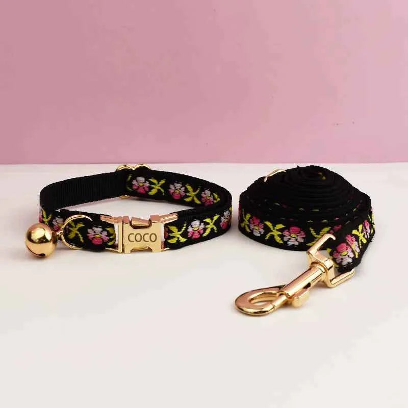Adjustable Comfortable Cat Collar with Bell Personalized Pet Collar for Cats And Small Dogs metal hardware set cat collar