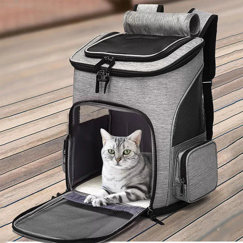 Breathable Pet Cat Carrier Backpack Foldable Pet Carrier Transport Travel Bag Expandable Large Capacity Creative for Cats Dogs - Play Paws Toys