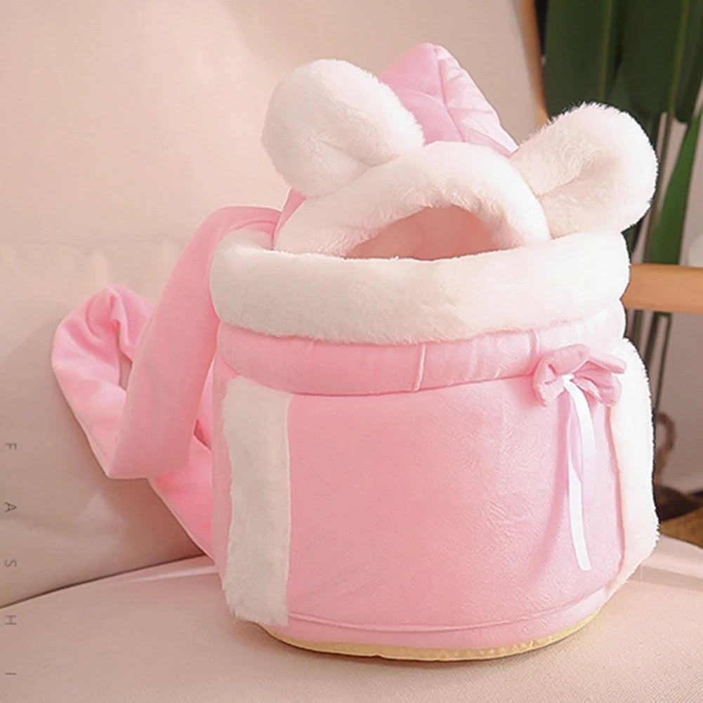 Winter Warm Cat Backpack Soft Cozy Cute Plush Pets Cage All In 1 Style Cat Bag Carrier Bag For Outdoor Travel Pet Accessories - Play Paws Toys