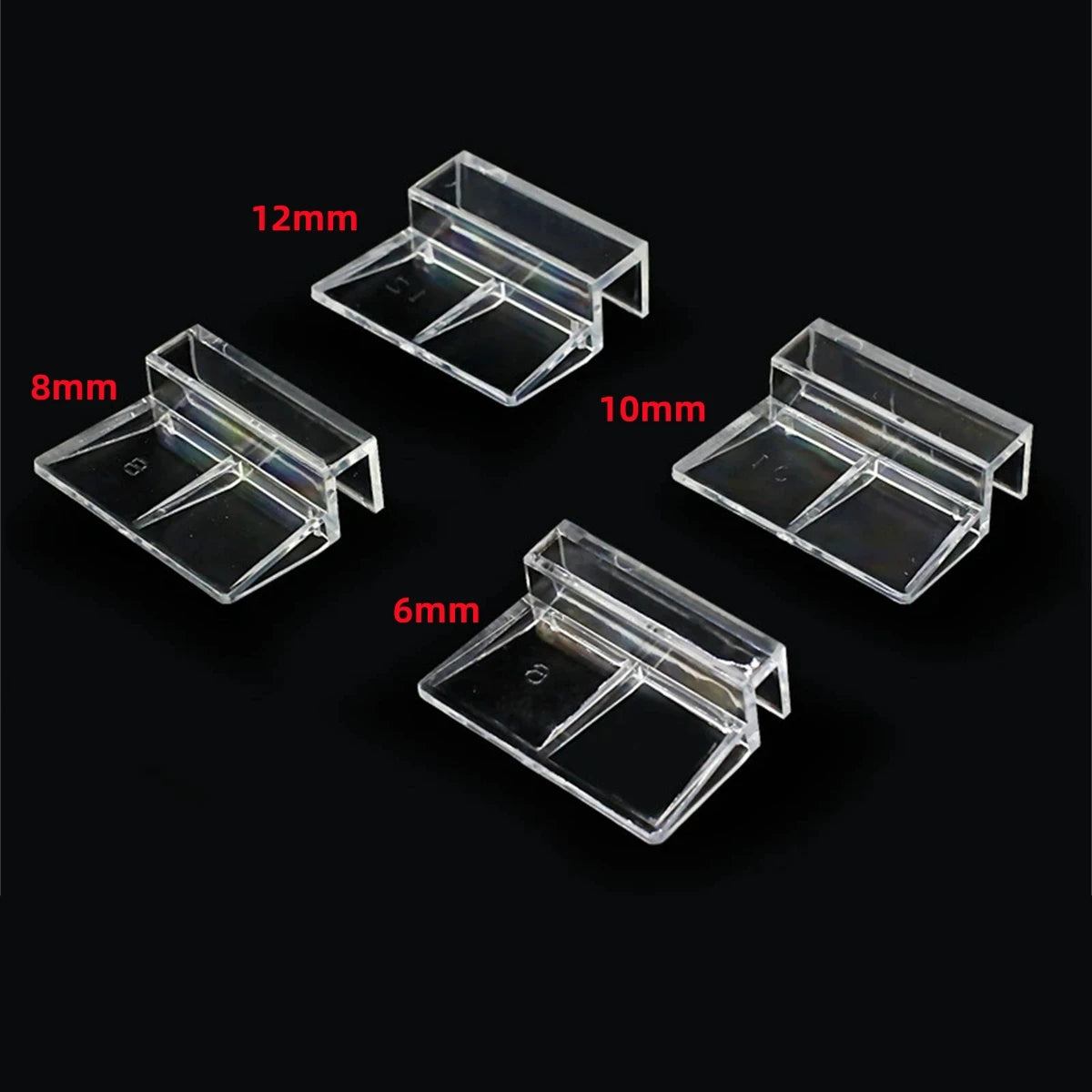 10Pcs Transparent Acrylic Fish Tank Glass Lid Clip Brackets Aquarium Filter Light Stand Support Holders Clip Width 5/6/8/10/12mm