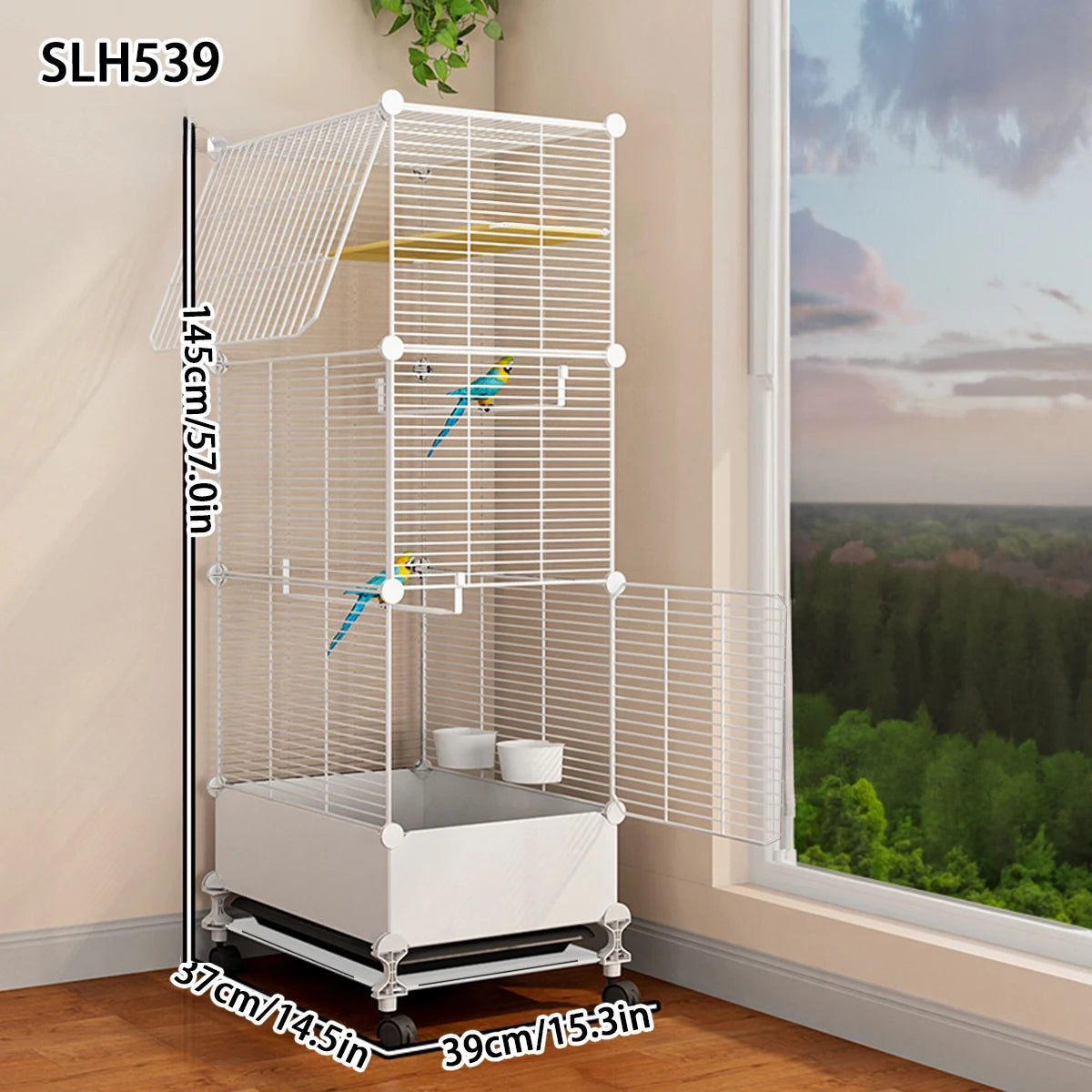 Bird Cage Parrot Cage Extra Large Household Winter House Large Black Phoenix Budgerigar Special Splash-Proof Breeding Cage