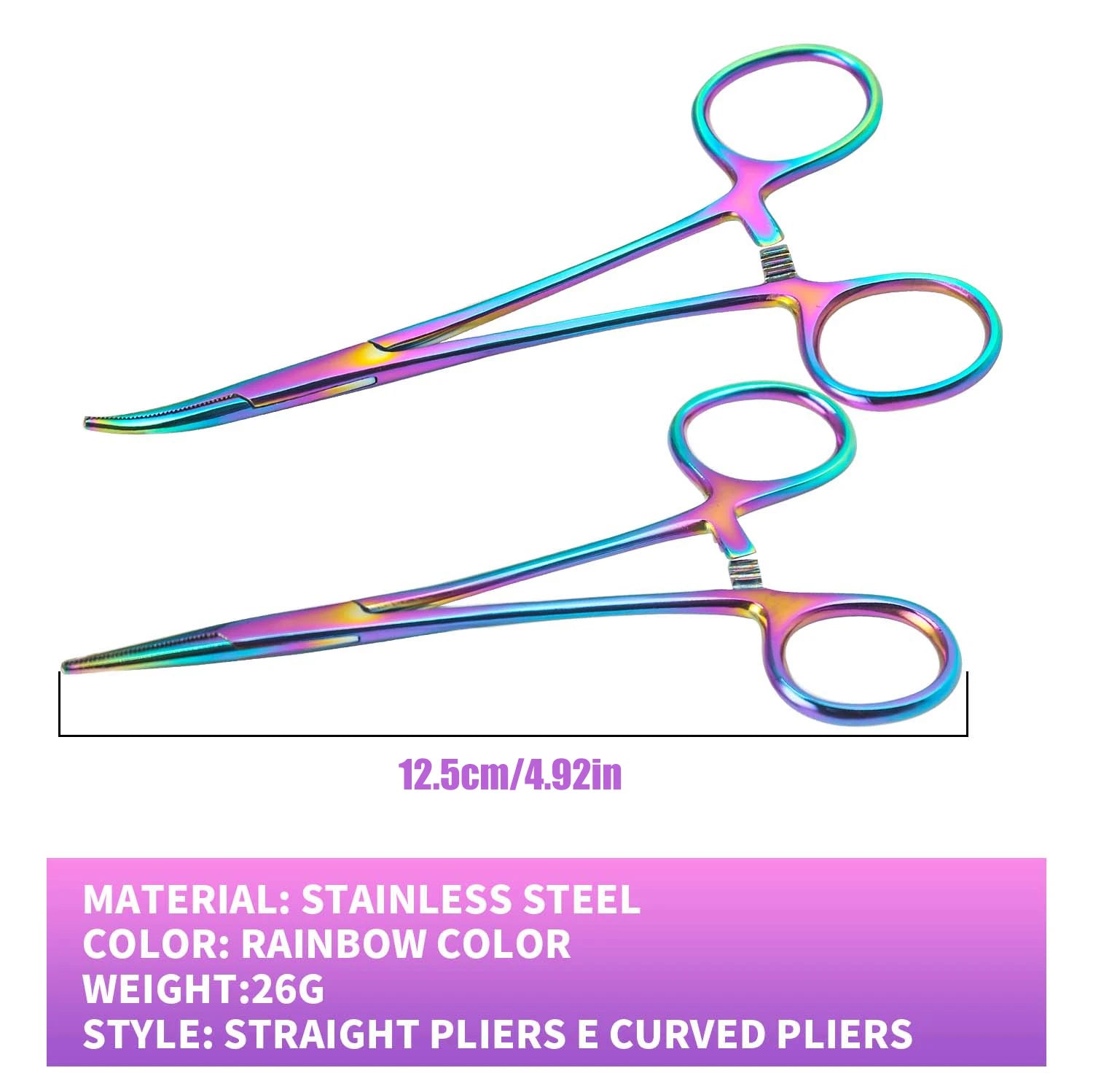 Dog Hair Tweezers Hemostat forceps stainless steel clamps color cosmetic veterinary tools for surgical wound cleaning
