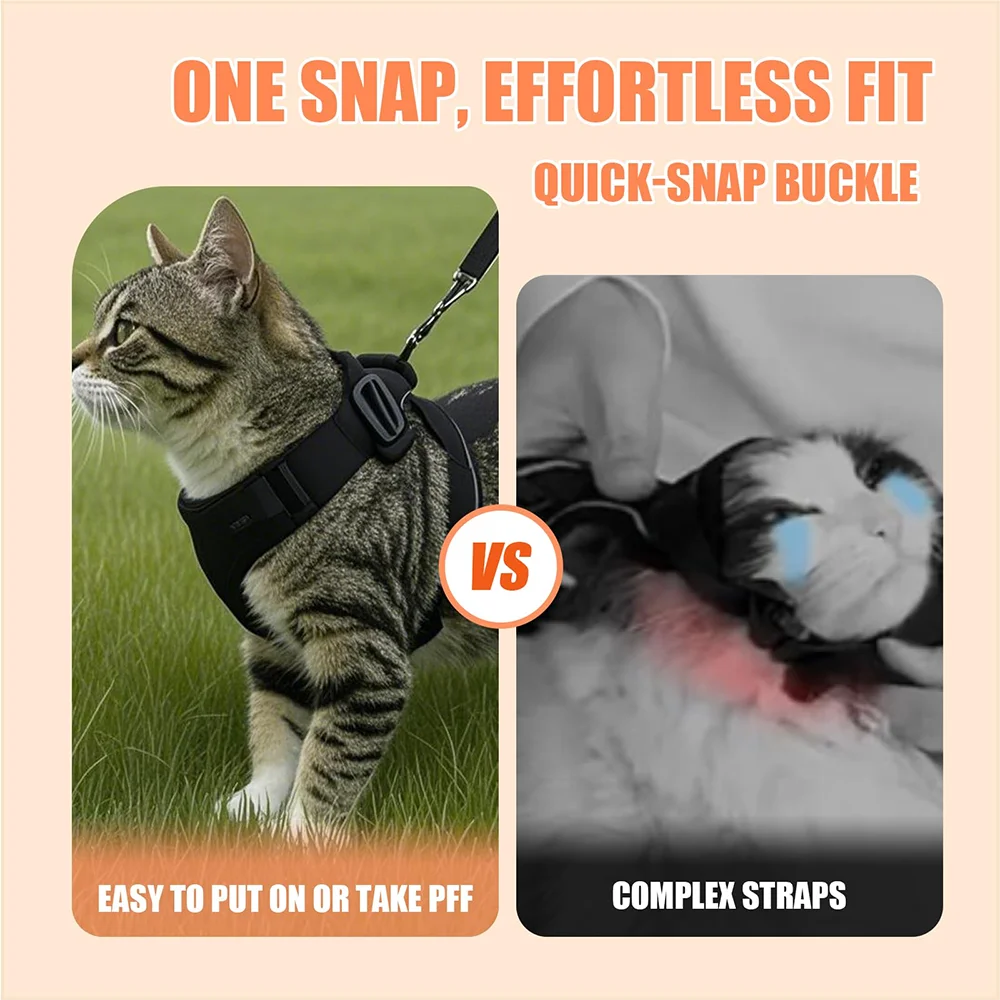 Cat Harness Lead Leash Set Adjustable Reflective Escape Proof Pet Mesh Vest Harness Puppy Dog Collar Small Dog Cat Pet Supplies - Play Paws Toys