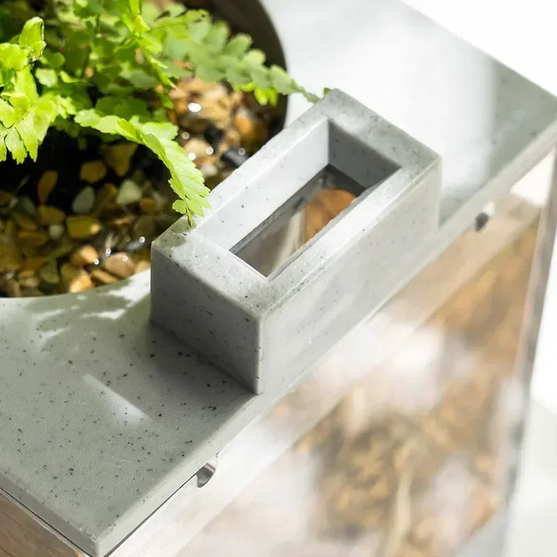 Micro Landscape Fish Tank Home Silent Water Flow Aquarium Desktop Ornament Creative Imitation Stone Landscaping Fish Tank Filter