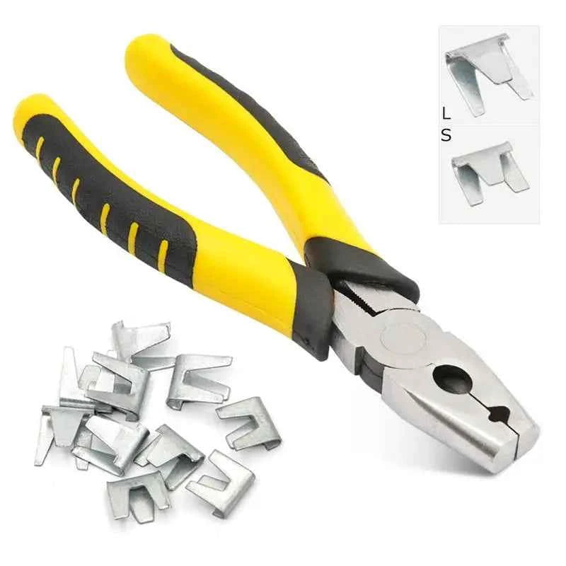 Pet Cage Installation Repair Clamp Chicken Quail Cage Binding Cage Pliers Bird Rabbit Clamp Pliers with Nail Cage Buckle Clips
