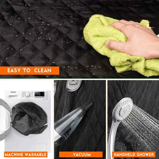Dog Seat Cover for Back Seat, Waterproof with Mesh Window, Scratch Prevent Anti-slip Dog Bed Car Hammock, Standard