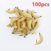Rubber Maggots Fishing Bait Set with Hooks - Versatile Grub Lures for Bass,Trout,Crappie,Bluegill,Ideal for Freshwater Fishing