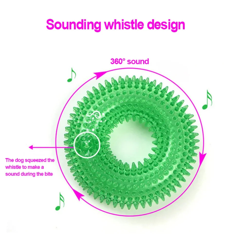 Squeaky Pet Dog Interactive Chew Toy Puppy Bite Resistant Thorn Barbed Tooth Cleaning Toy TPR Molar Chew Toys for Dogs