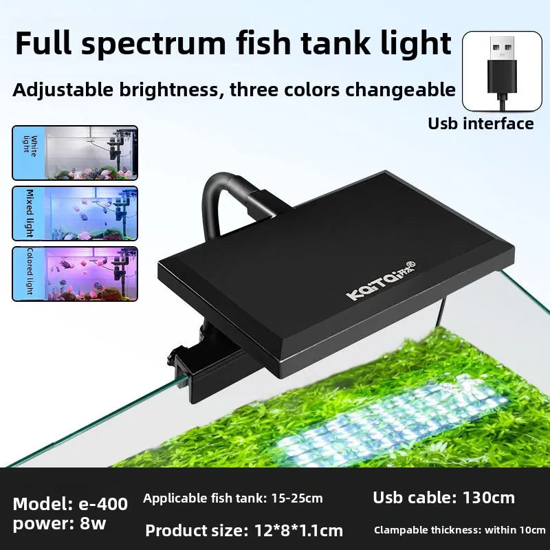 Rgb Led Fish Tank Color Changing Ornamental Light Three Color Dimming Full Spectrum Plant Water Grass Light Usb Timing Function