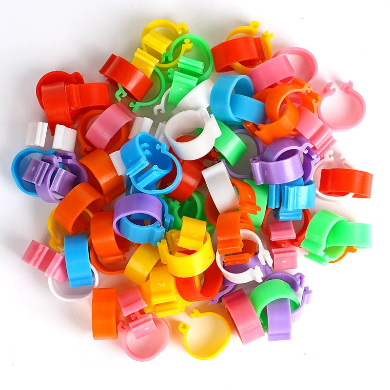 60Pcs 16/20Mm Chicken Duck Leg Rings Goose Animal Identification Tool for Poultry Sign Foot Loop Buckle Clip Farm Supplies