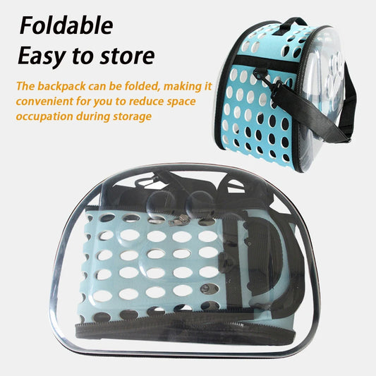 Pet Shoulder Bag Cat Carrier Outdoor Travel Breathable Handbag Puppy & Kitten Capsule Transparent Portable Shoulder Strap Bag - Play Paws Toys